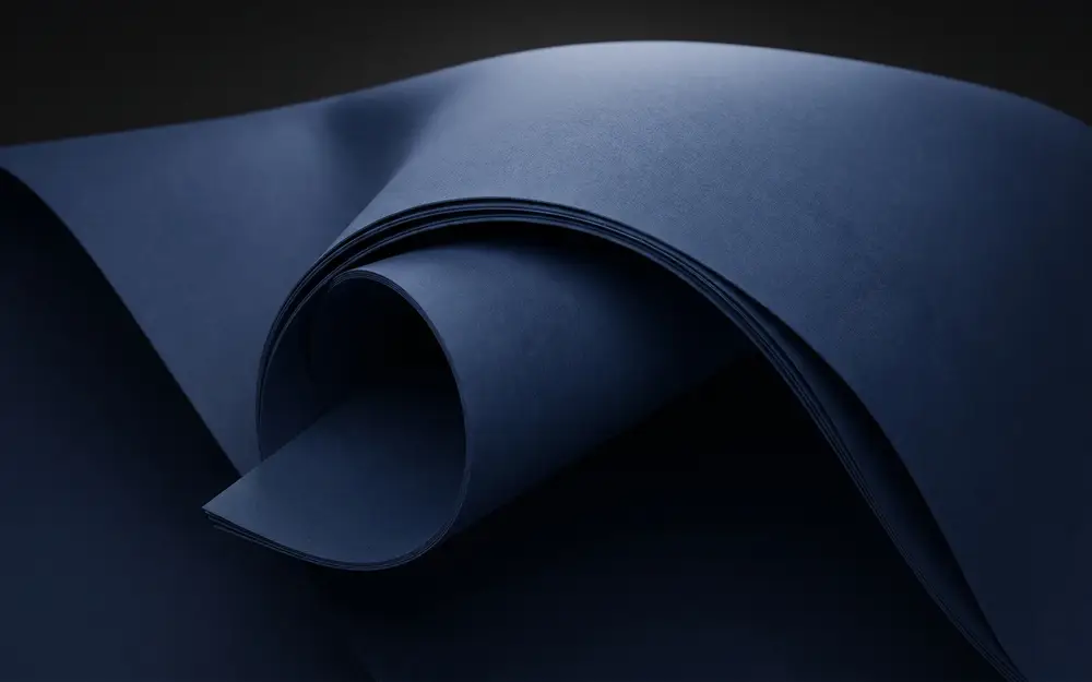 Ilustração de papel azul-marinho com acabamento fosco.
